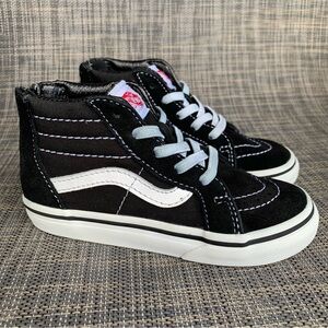 Vans Kids Sk8 Hi Black and White High-Top Sneakers Shoes Toddler size 9